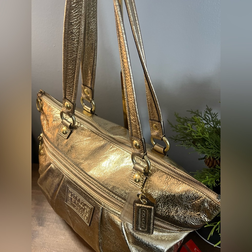Coach Gold Poppy Tote - Picture 3 of 12